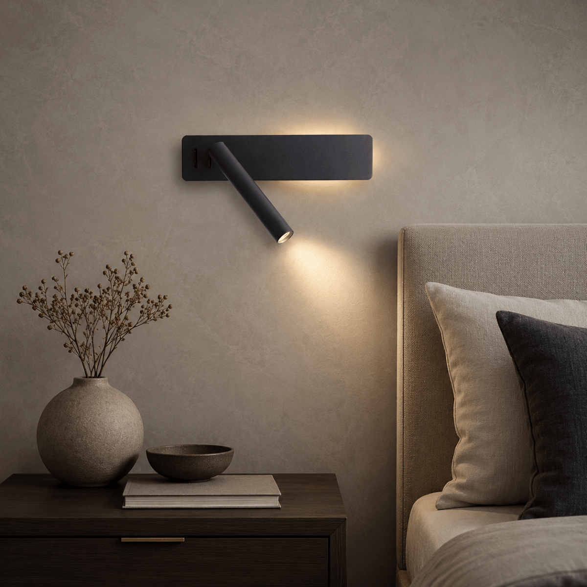 360° Rotating LED Wall Lamp, Dimmable