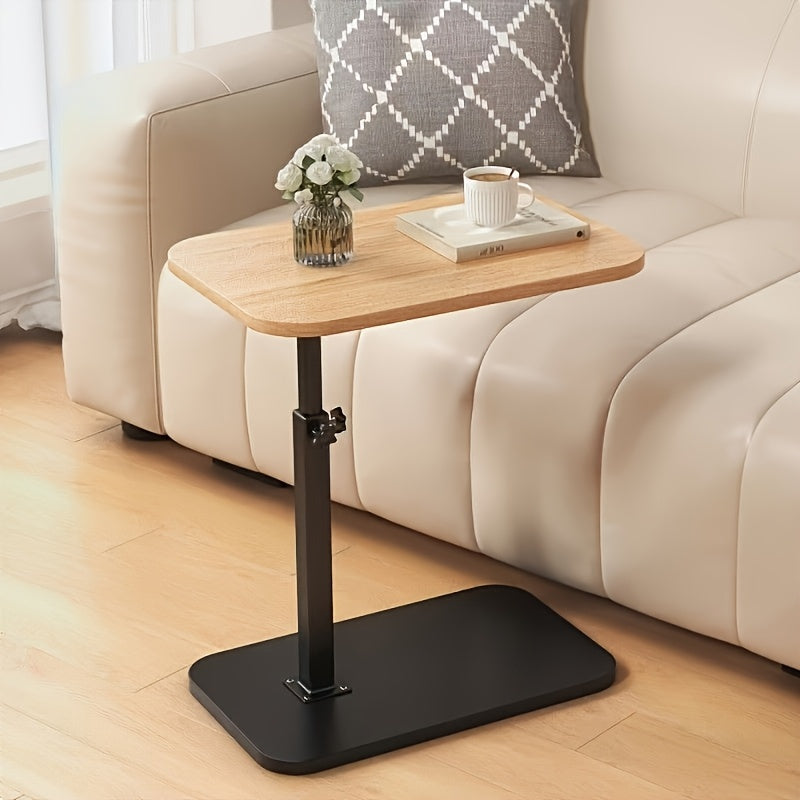 Table d'appoint réglable en hauteur, bois et métal
