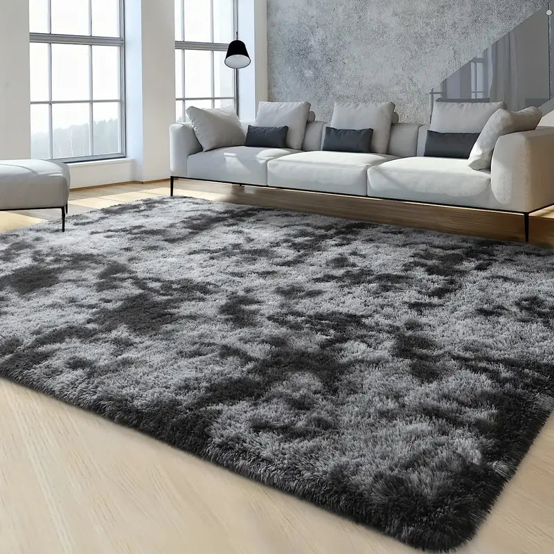 Grand tapis shaggy 300 x 200 cm gris anthracite