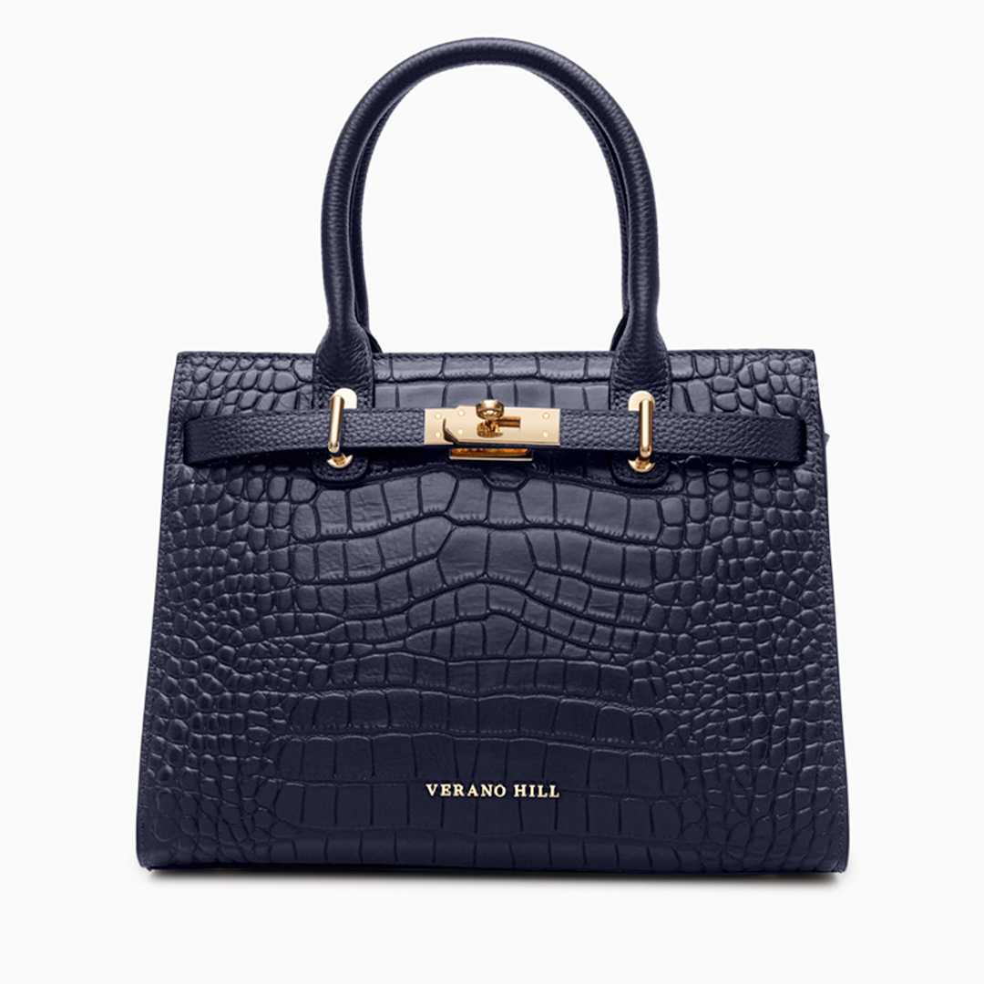 Sac à main en cuir texturé, bandoulière réglable