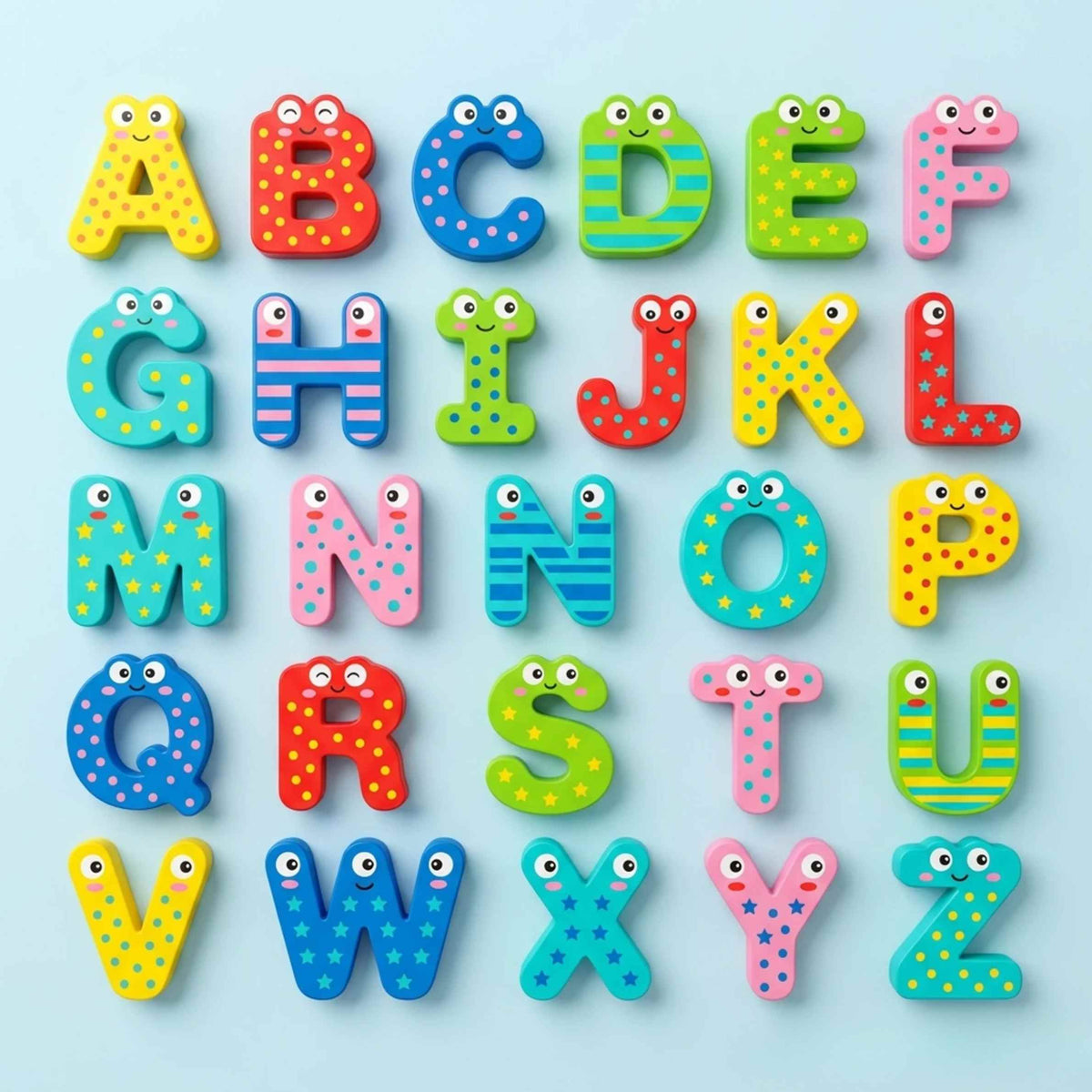 Lettres et chiffres magnétiques en bois pour enfant