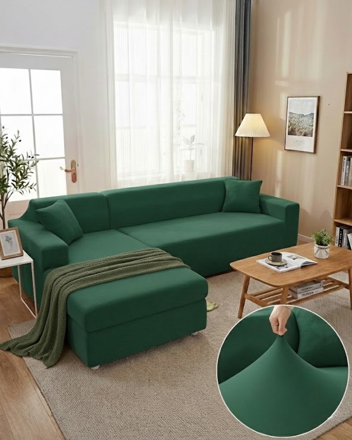 Housse de canapé d'angle modulable, 1 à 4 places
