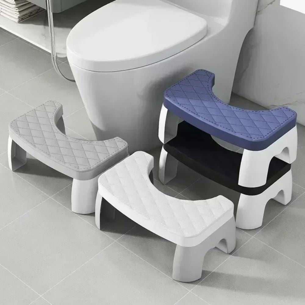 Tabouret de toilette compact antiderapant