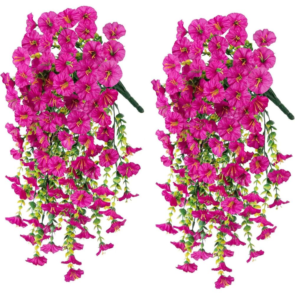 UV-Protected Hanging Artificial Morning Glory Flowers