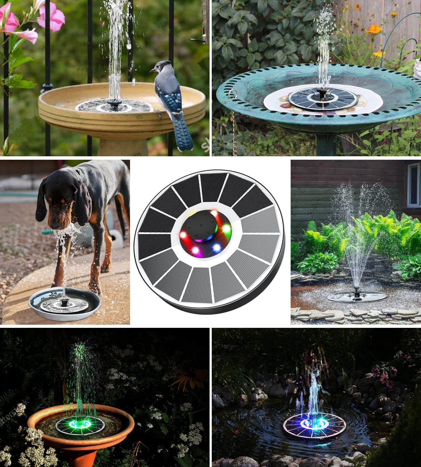 Fontaine Solaire à Énergie LED