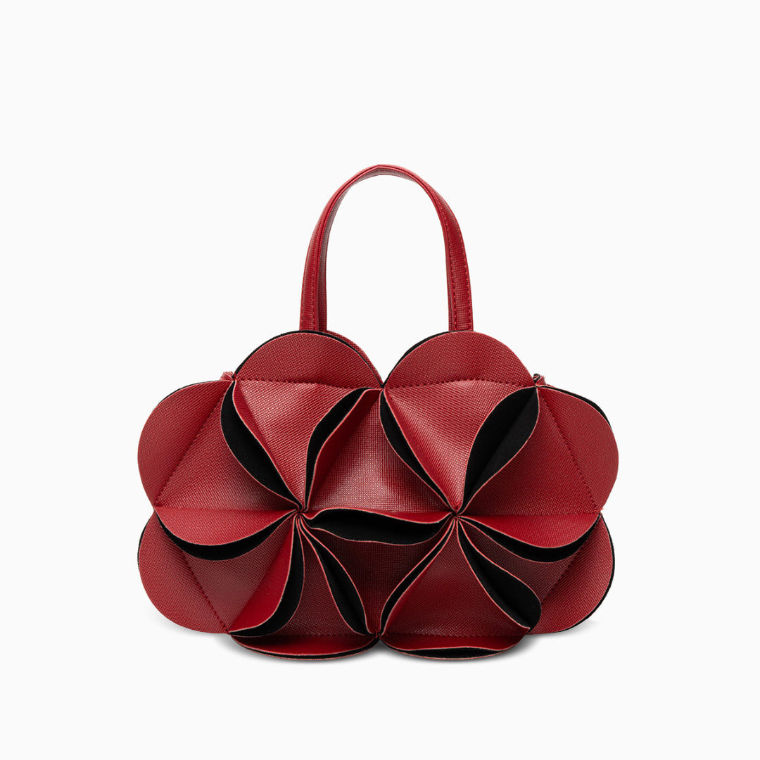 Sac à main à fleur en relief, similicuir