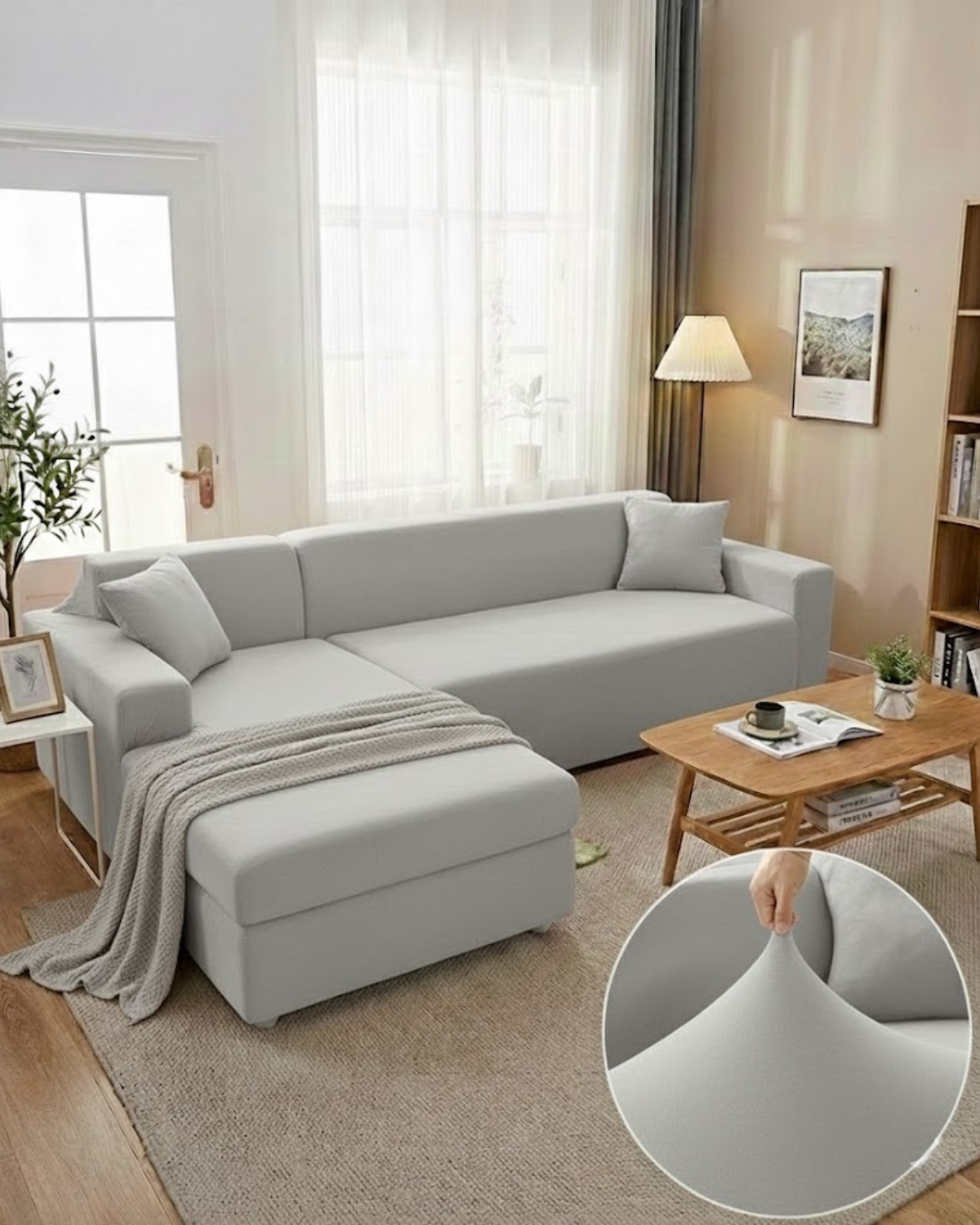 Housse de canapé d'angle modulable, 1 à 4 places