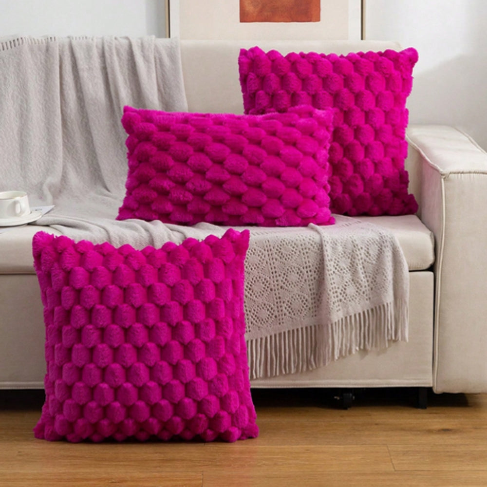 Housse de coussin douce à texture 3D en relief