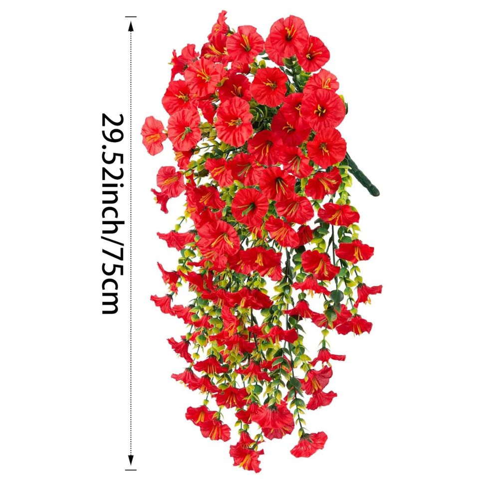 UV-Protected Hanging Artificial Morning Glory Flowers