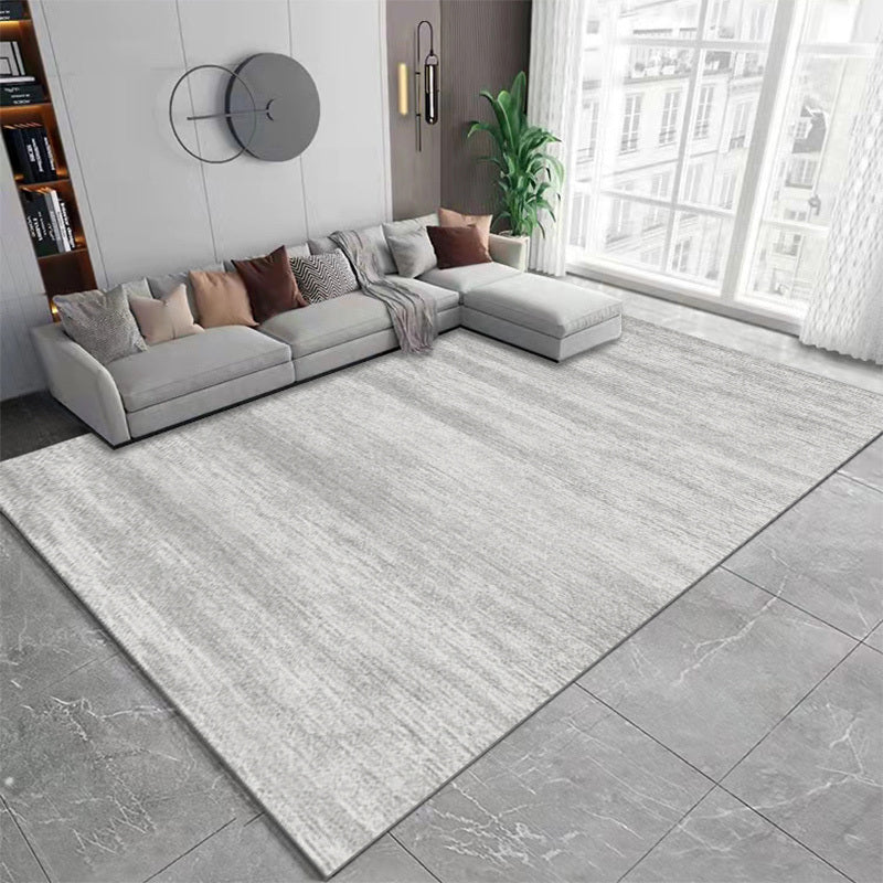 Très grand tapis gris effet laine, 400 x 200 cm