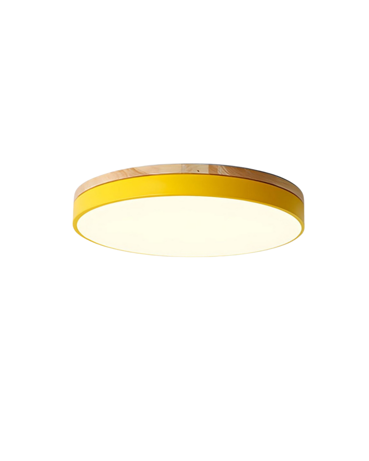 Plafonnier LED rond en chêne et acrylique