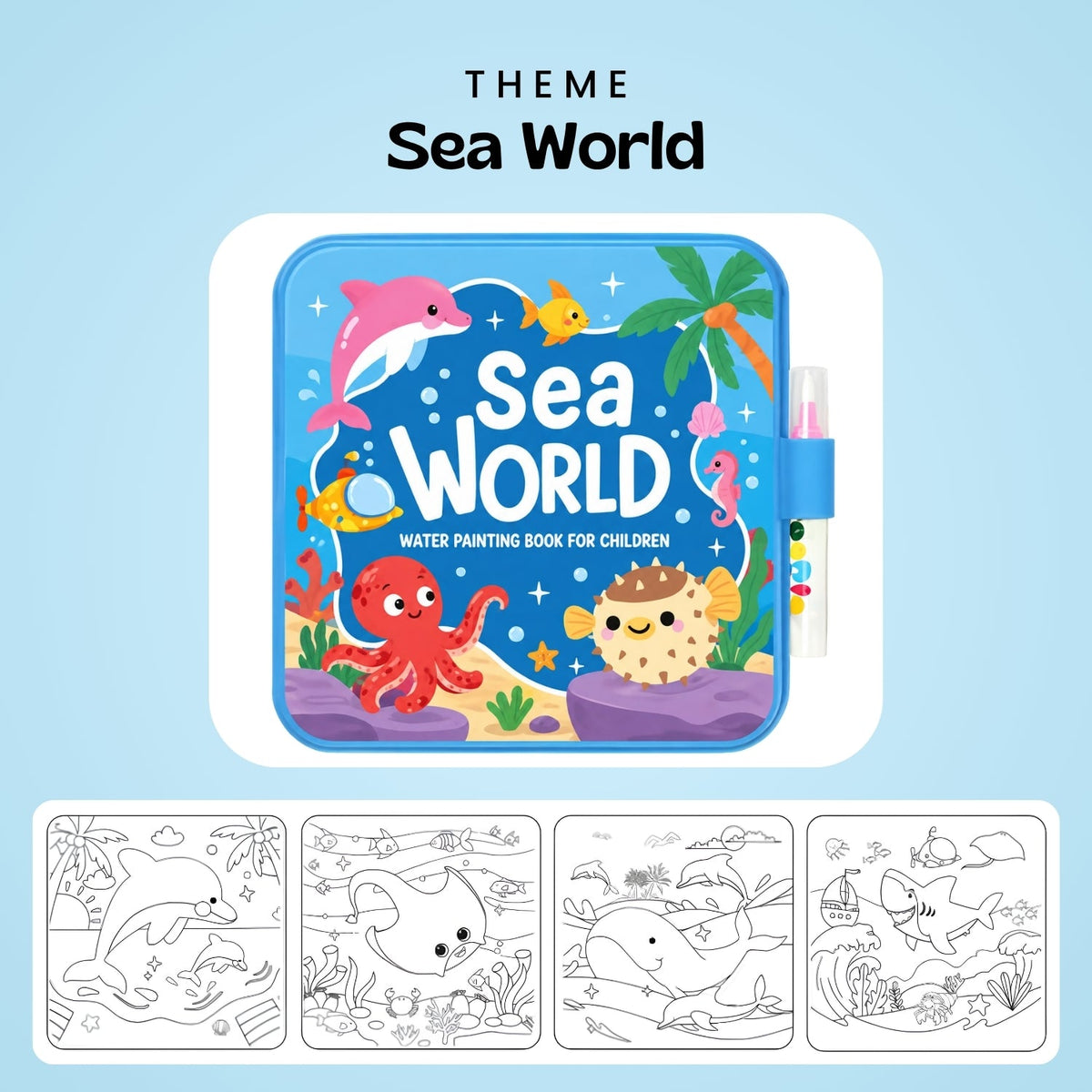Livre de coloriage magique à l'eau, réutilisable