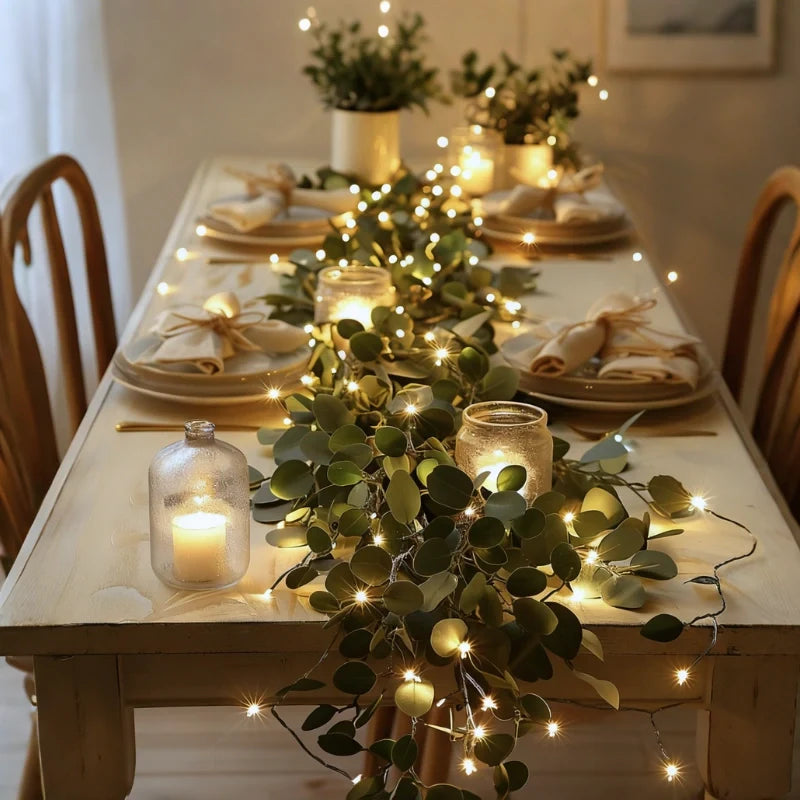 Guirlande lumineuse feuillage, piles ou solaire