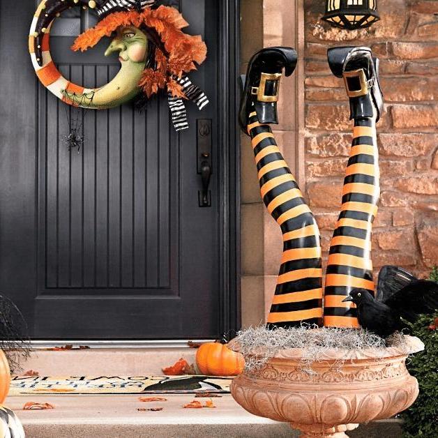 Piquets Jambes de Sorcière - Déco Halloween