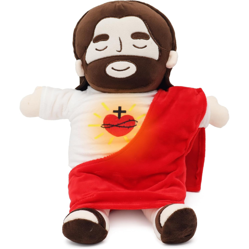 Peluche Jésus animée : respiration, lumière et musique