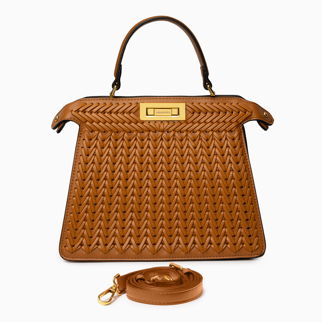 Sac à main tressé avec bandoulière amovible