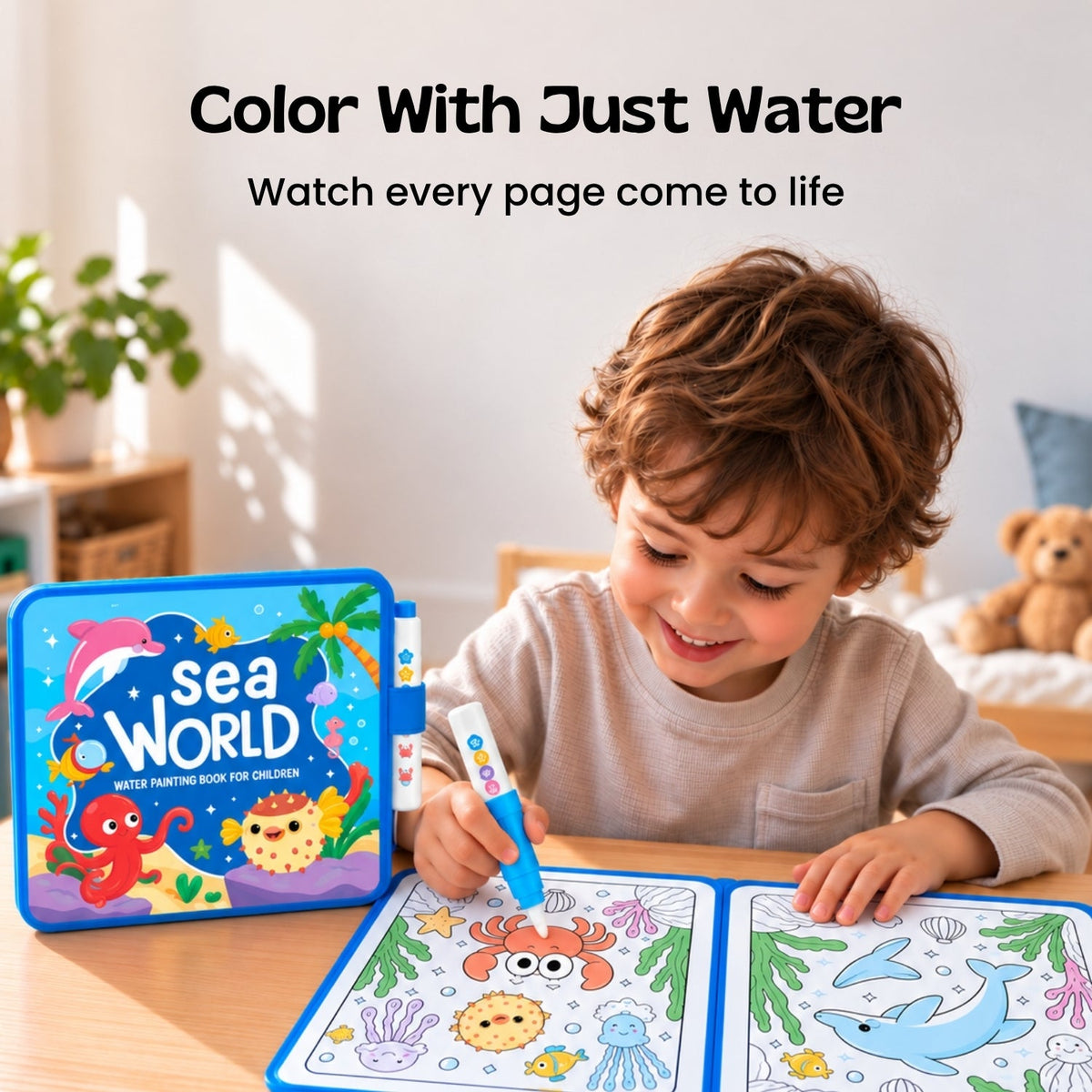 Livre de coloriage magique à l'eau, réutilisable