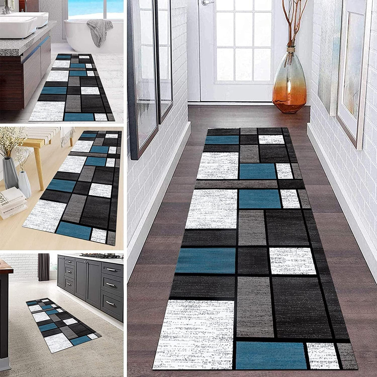 Minimalist Hallway Runner Rug, 80 x 300 cm