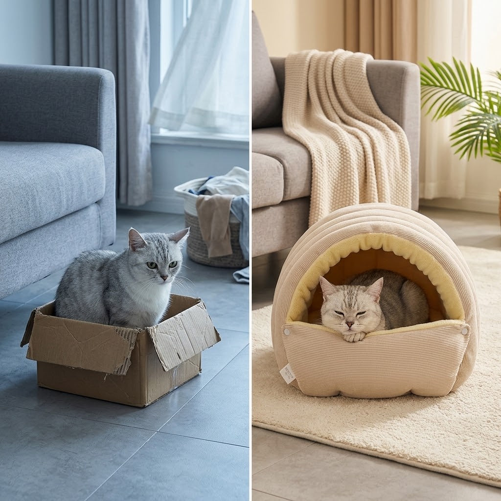 2-in-1 Dome Bed for Cats and Small Dogs