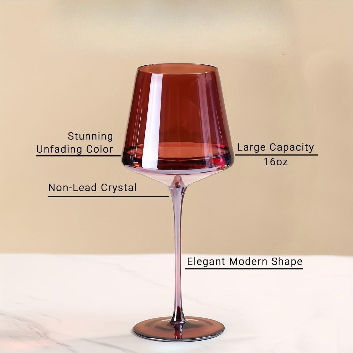 Lot de 6 verres à vin en verre coloré