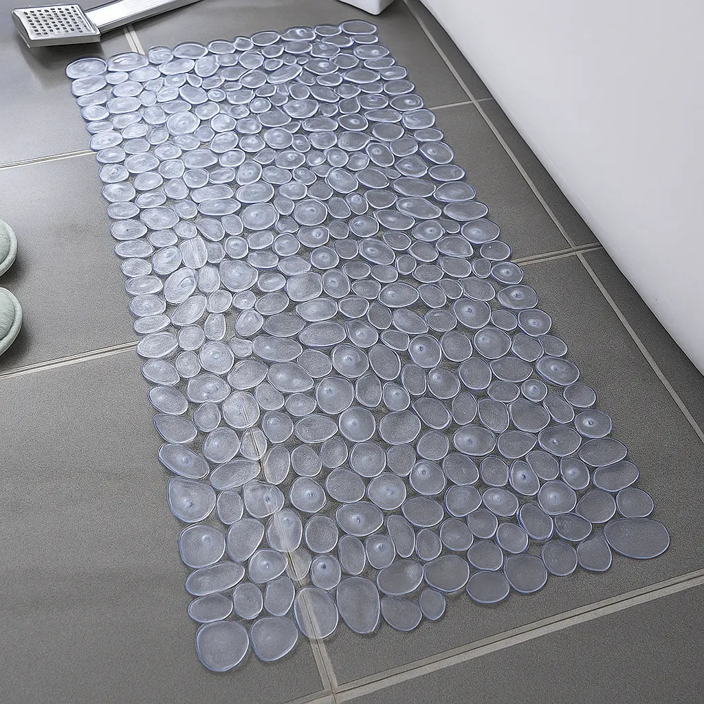 Pebble-Effect PVC Shower Mat, 88 × 40 cm