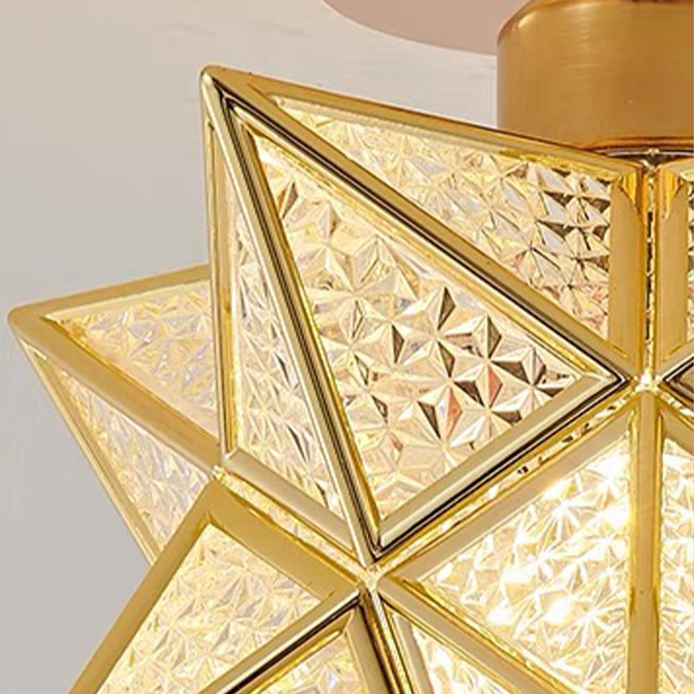Compact Star-Shaped Ceiling Light, E27 Socket
