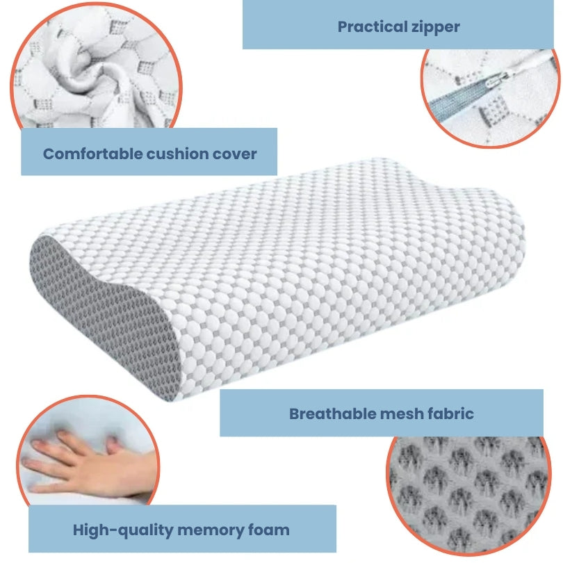 Oreiller Ergonomique en Mousse à Mémoire de Forme