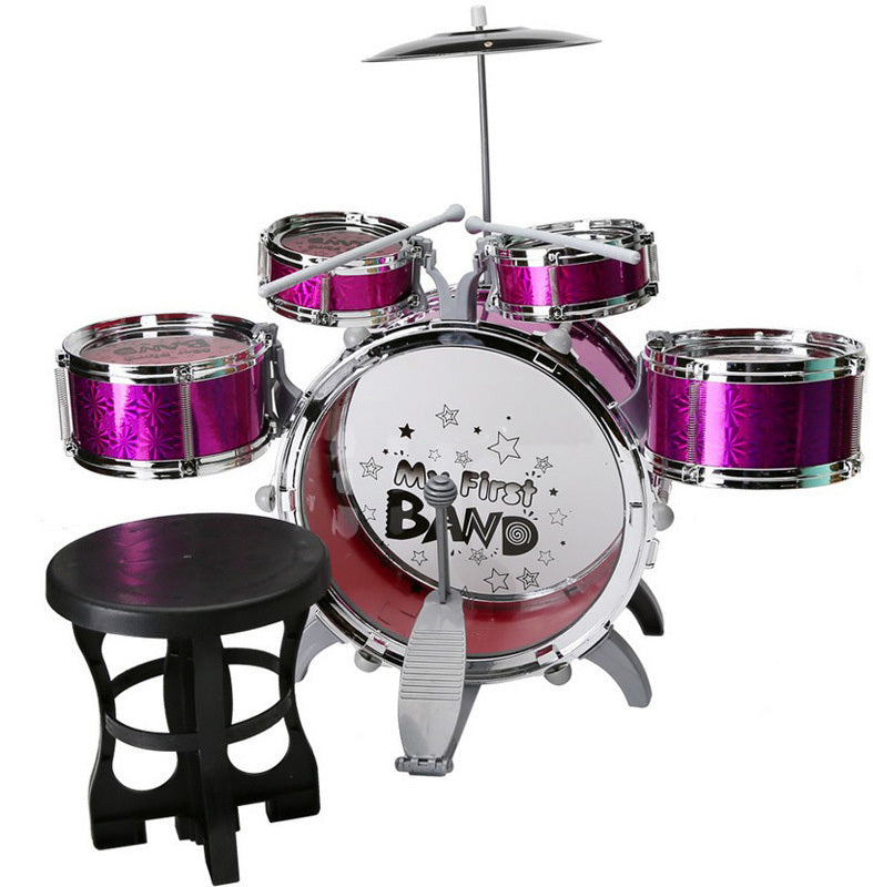 Children's Jazz Drum Set, 6 Pieces, Purple