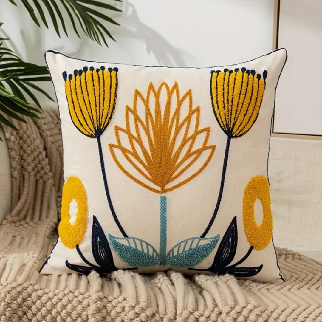 Coussin Décoratif à Imprimé Floral 45 x 45 cm