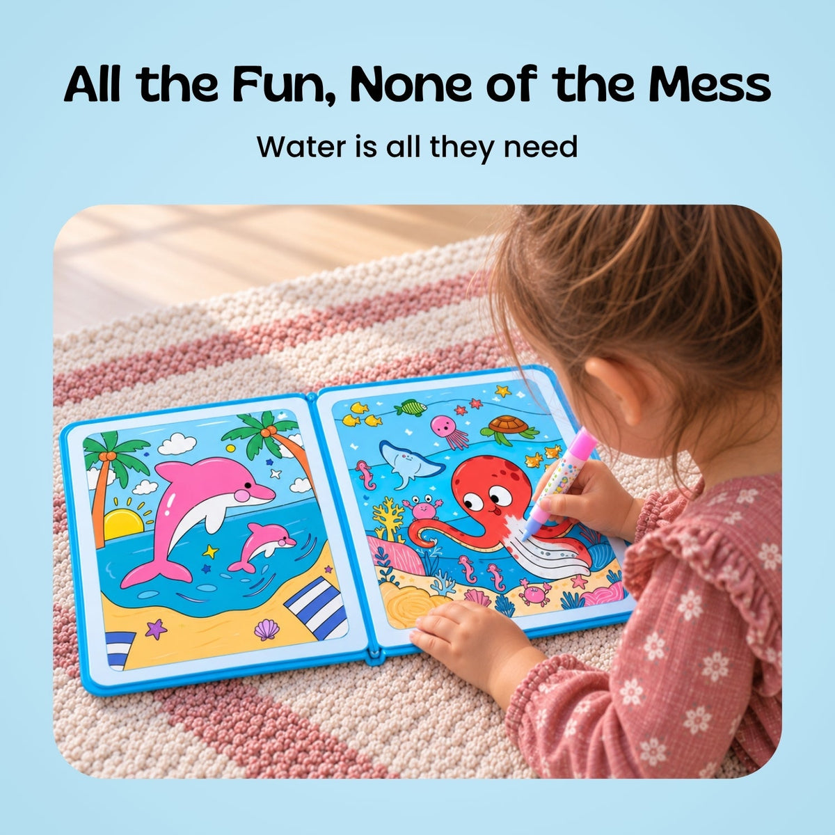 Livre de coloriage magique à l'eau, réutilisable