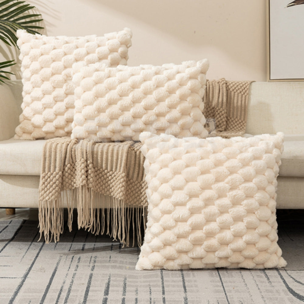Housse de coussin douce à texture 3D en relief
