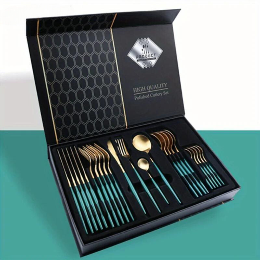 Ménagère Festive 24 Pièces en Acier Inoxydable