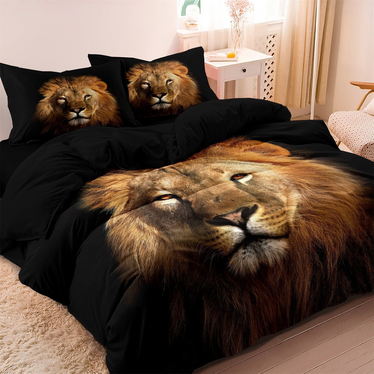 Housse de Couette Imprimé Lion Safari