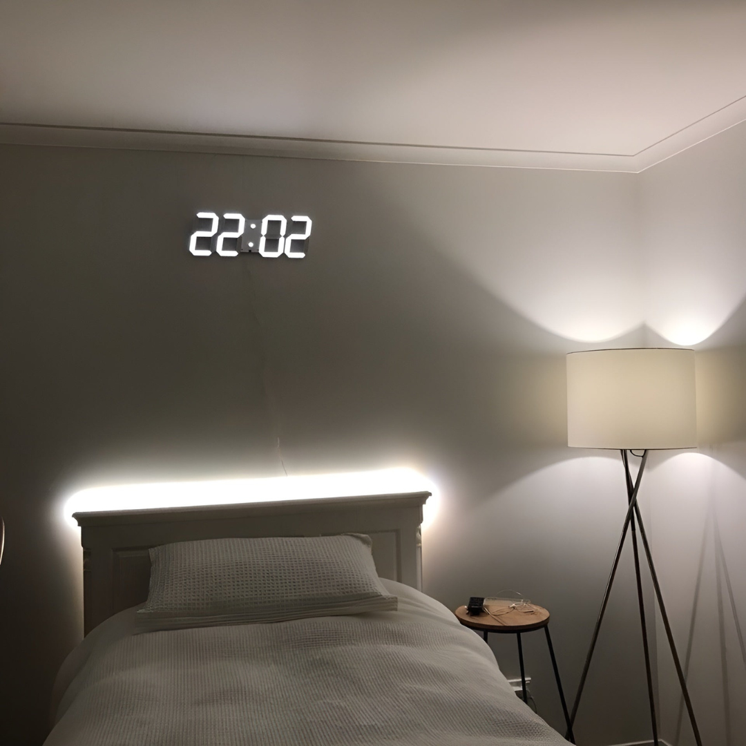 Digital LED Wall Clock with 3D Effect