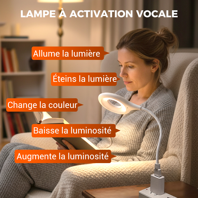 Lampe LED USB à commande vocale et col de cygne
