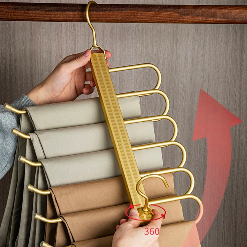 Cintre à pantalons en aluminium, 6 niveaux pivotants