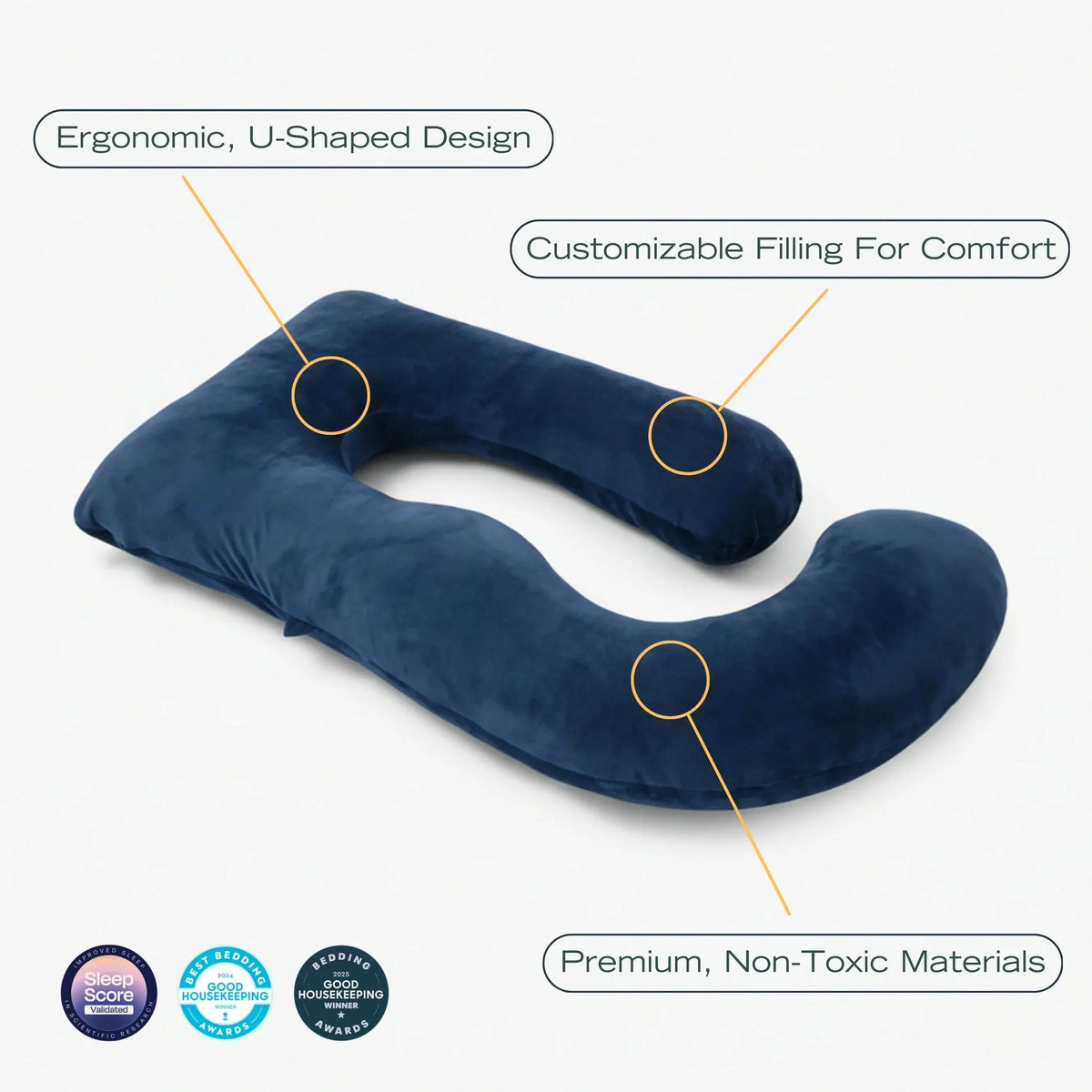 U-Shaped Full Body Pillow, Microfibre Fill