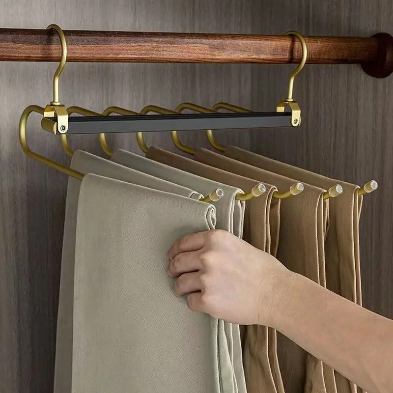 Cintre à pantalons en aluminium, 6 niveaux pivotants