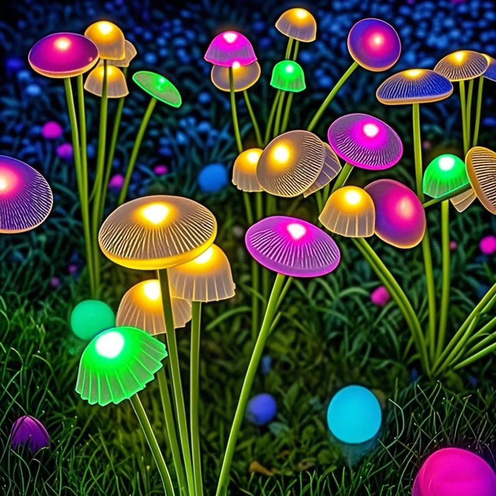 Lampes Champignons Solaires Oscillantes pour Jardin
