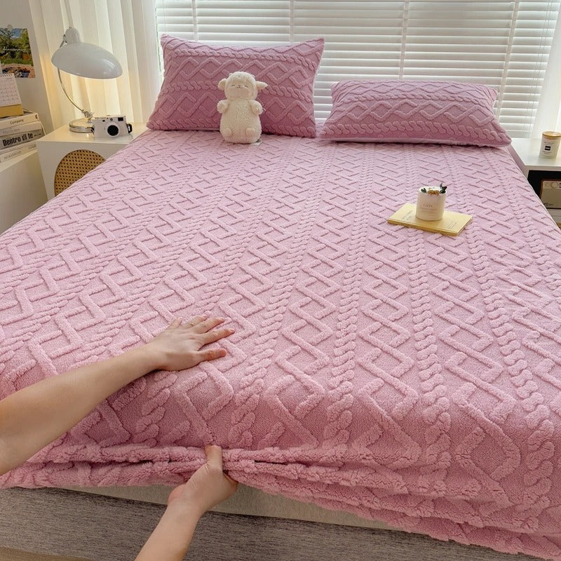 Thick Plush Velvet Fitted Sheet, 25 cm Deep Pocket
