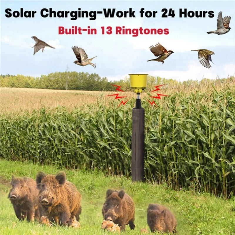 Solar Bird Repellent with Sound and Light
