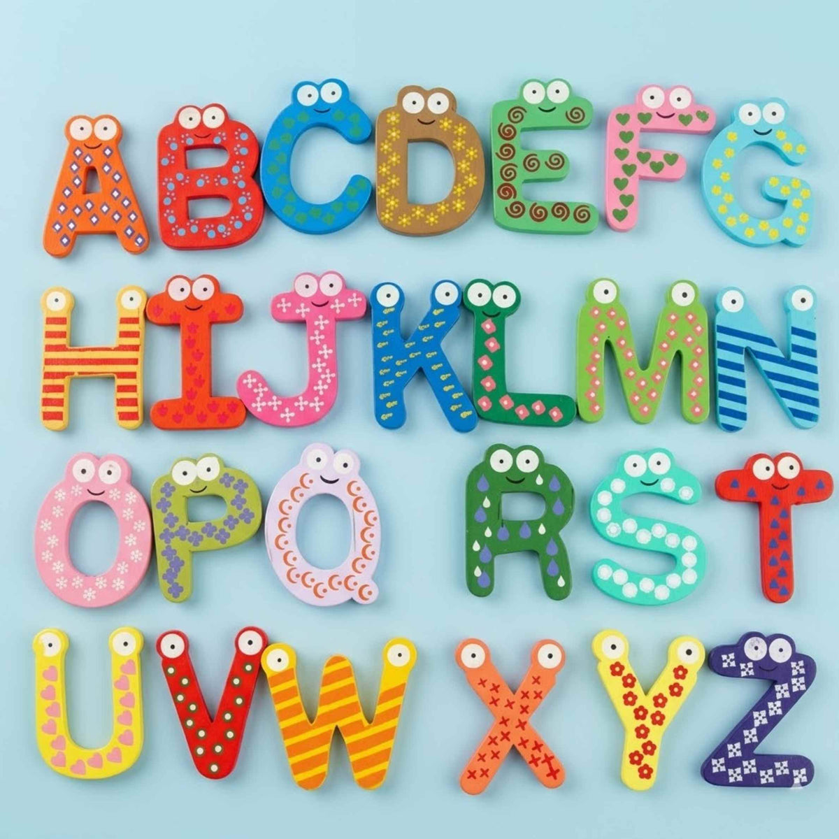 Lettres et chiffres magnétiques en bois pour enfant