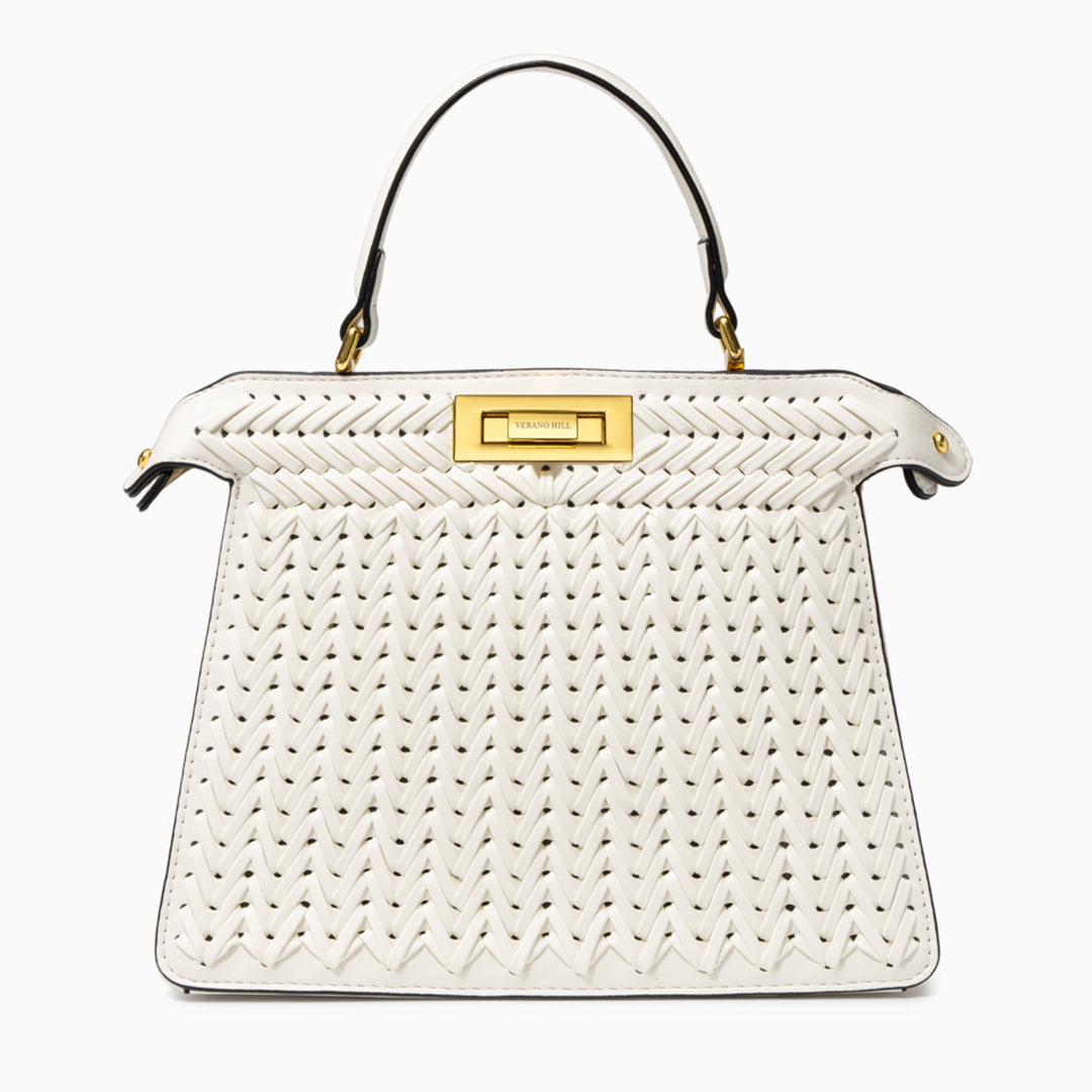 Sac à main tressé avec bandoulière amovible