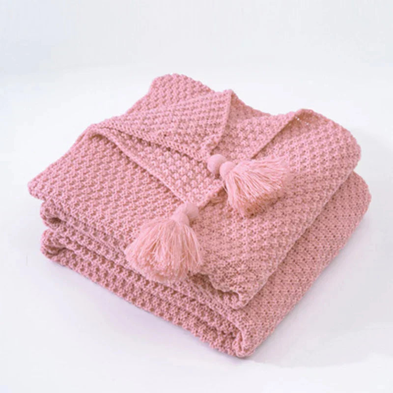 NordicCozy - Plaid en Laine Tissé Main à Franges
