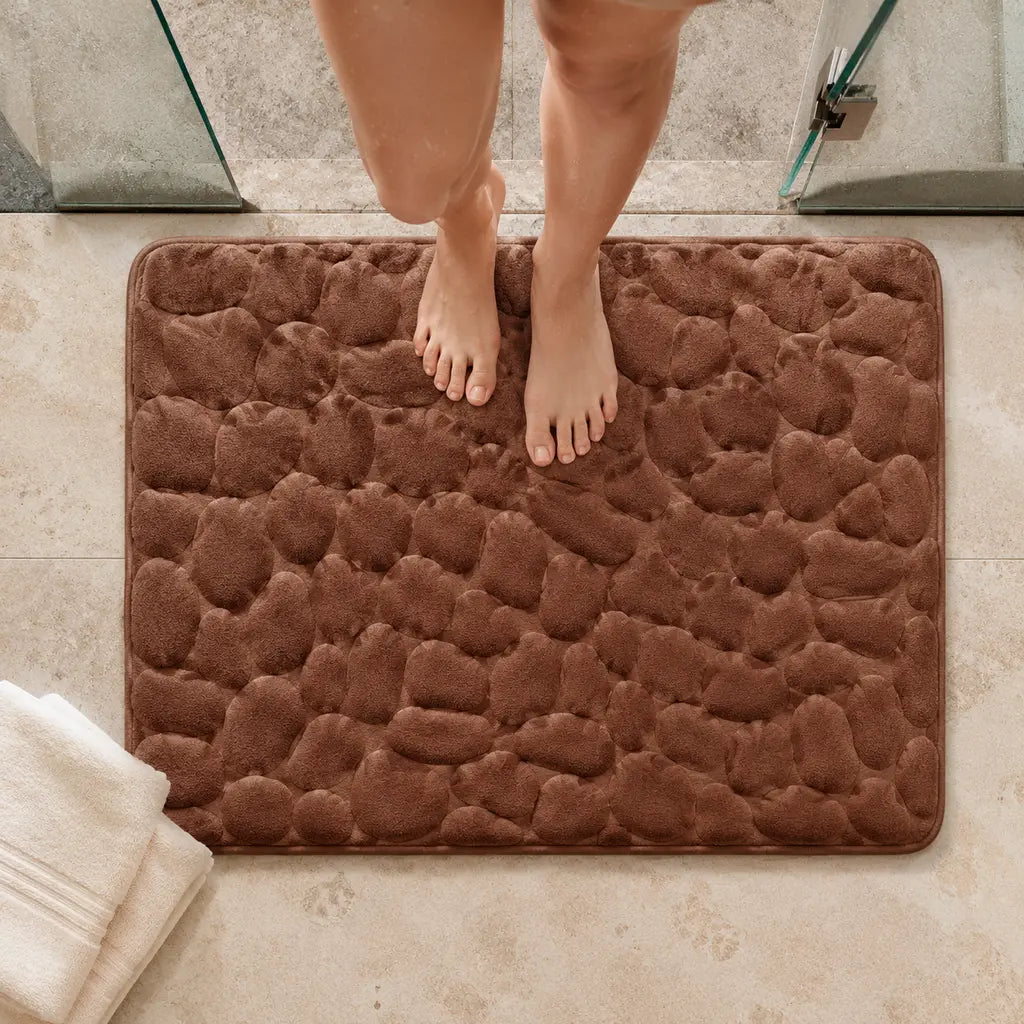 Tapis de bain antidérapant à séchage rapide, relief 3D