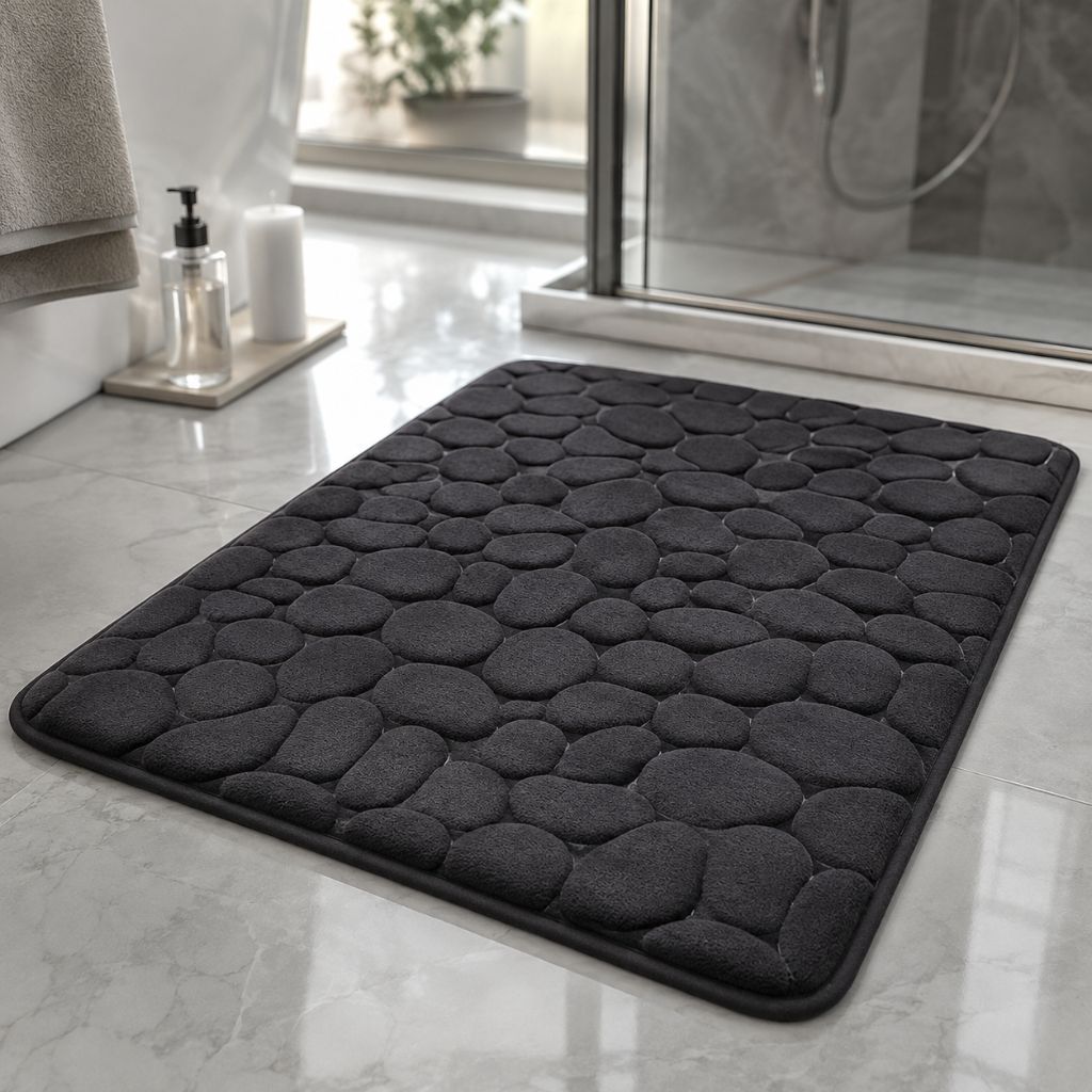 Tapis de bain antidérapant à séchage rapide, relief 3D