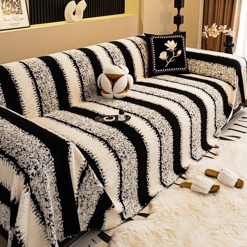 Jeté de canapé en peluche douce, 180 cm de large