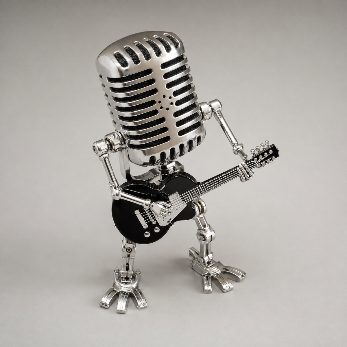 Lampe robot guitariste en métal