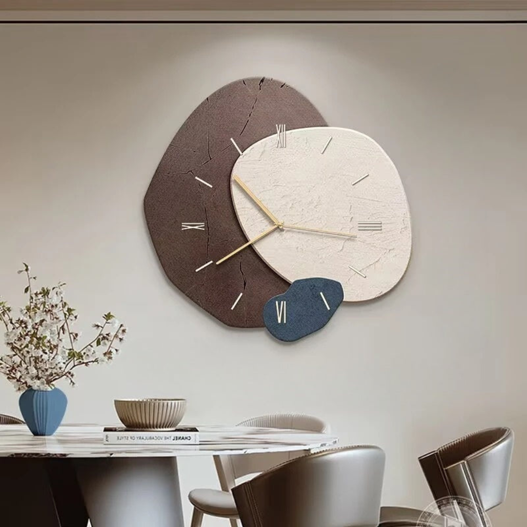 Horloge murale en bois avec contour LED, 60 cm