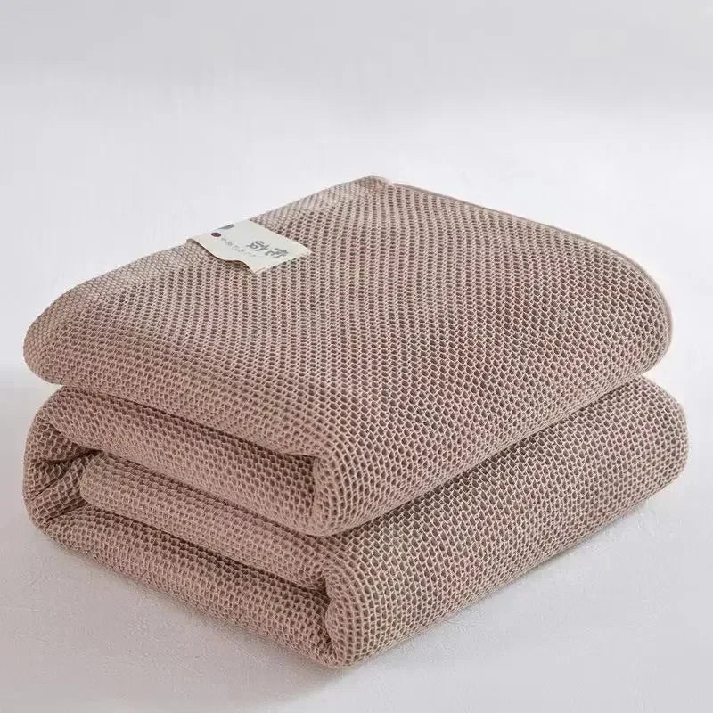 Japanese-Style Waffle Cotton Throw Blanket